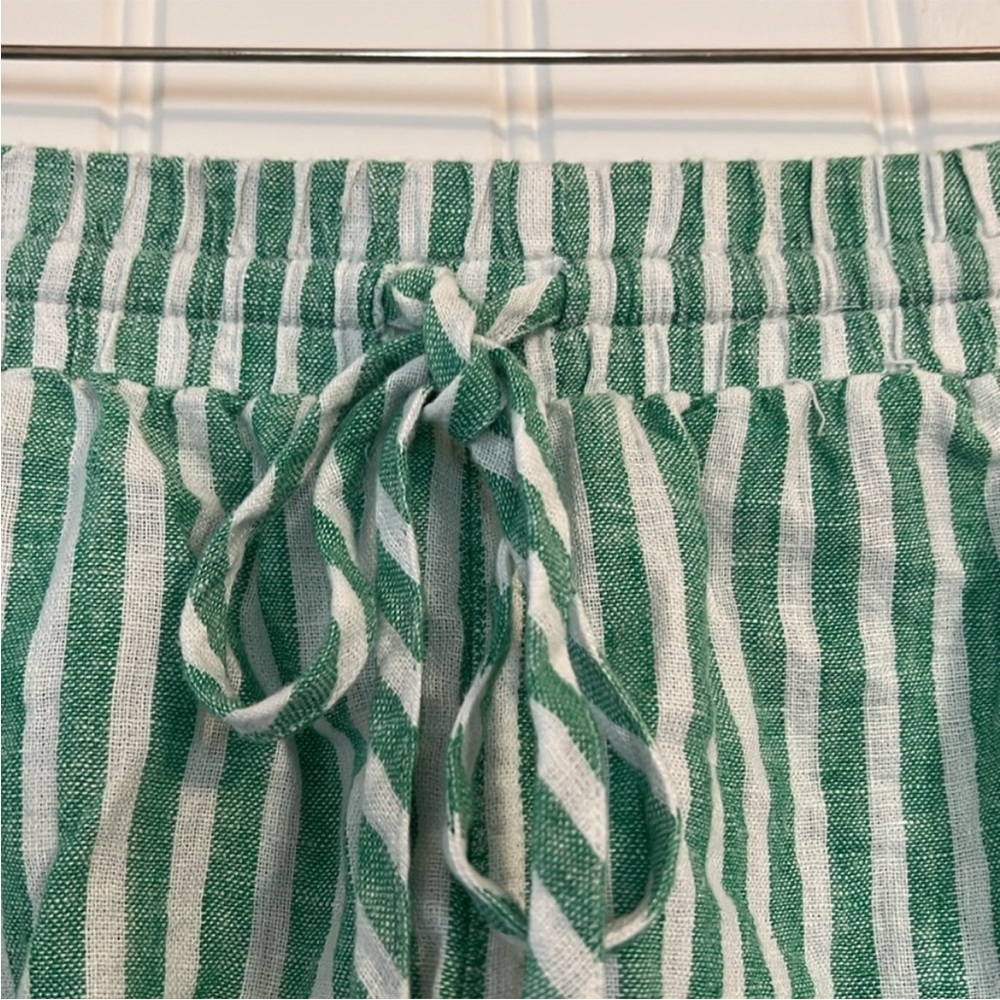 Universal Thread Green & White Striped High-Waist Drawstring Shorts - Picture 3 of 8